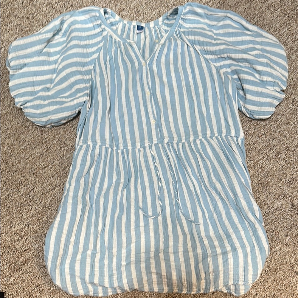 Old Navy Blue and White Striped Mini Dress